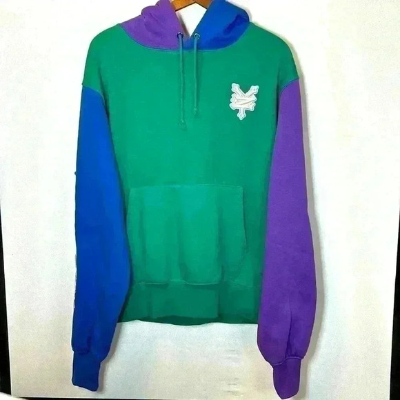 Zoo  York Medium Hooded Sweater Embroidered Long Sleeve Soft Cotton Blend Color - Picture 1 of 7